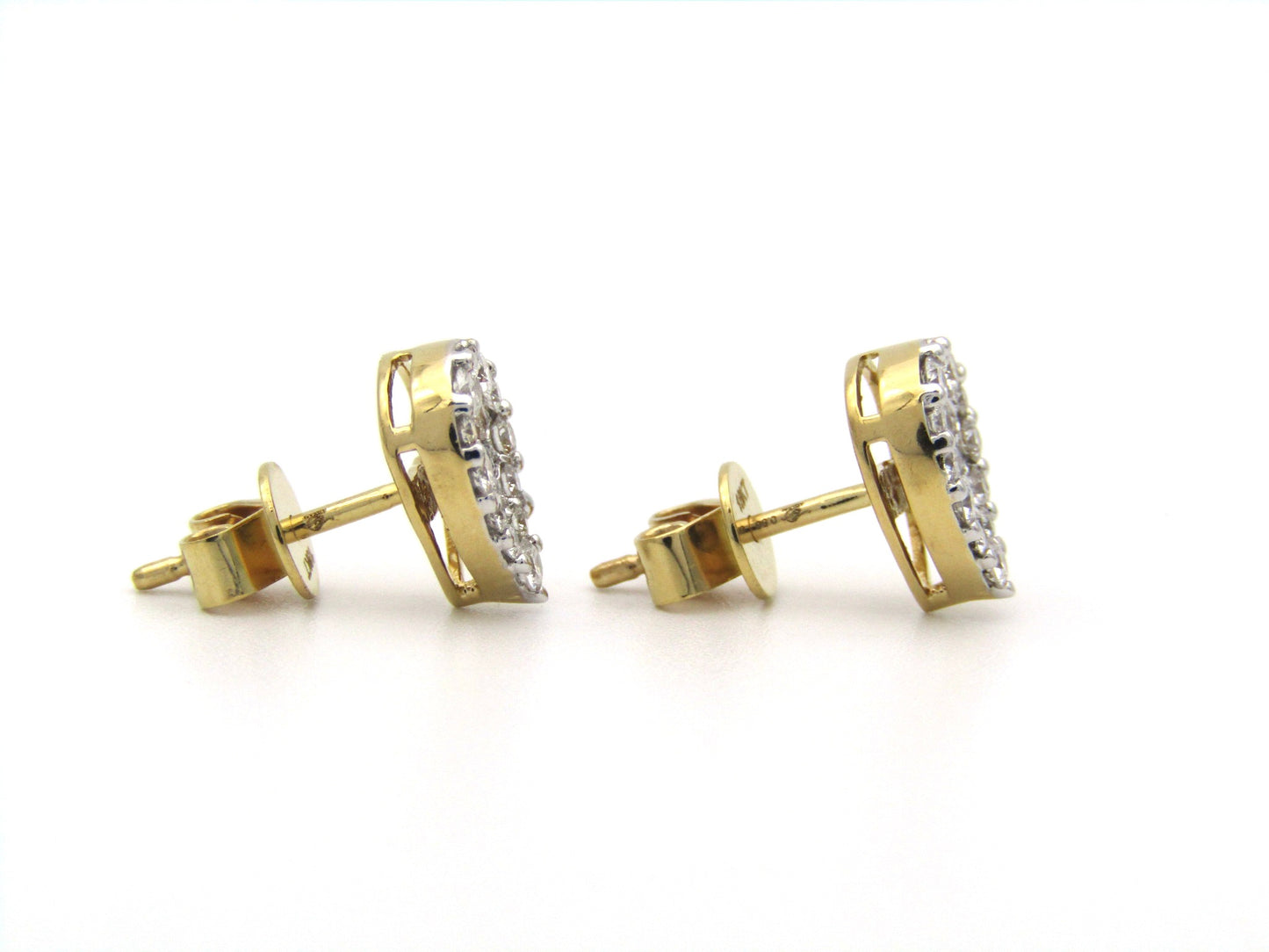 18K gold diamond cluster earrings.