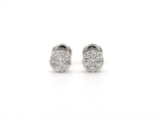 18K gold diamond cluster earrings.