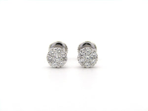 18K gold diamond cluster earrings.