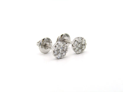 18K gold diamond cluster earrings.