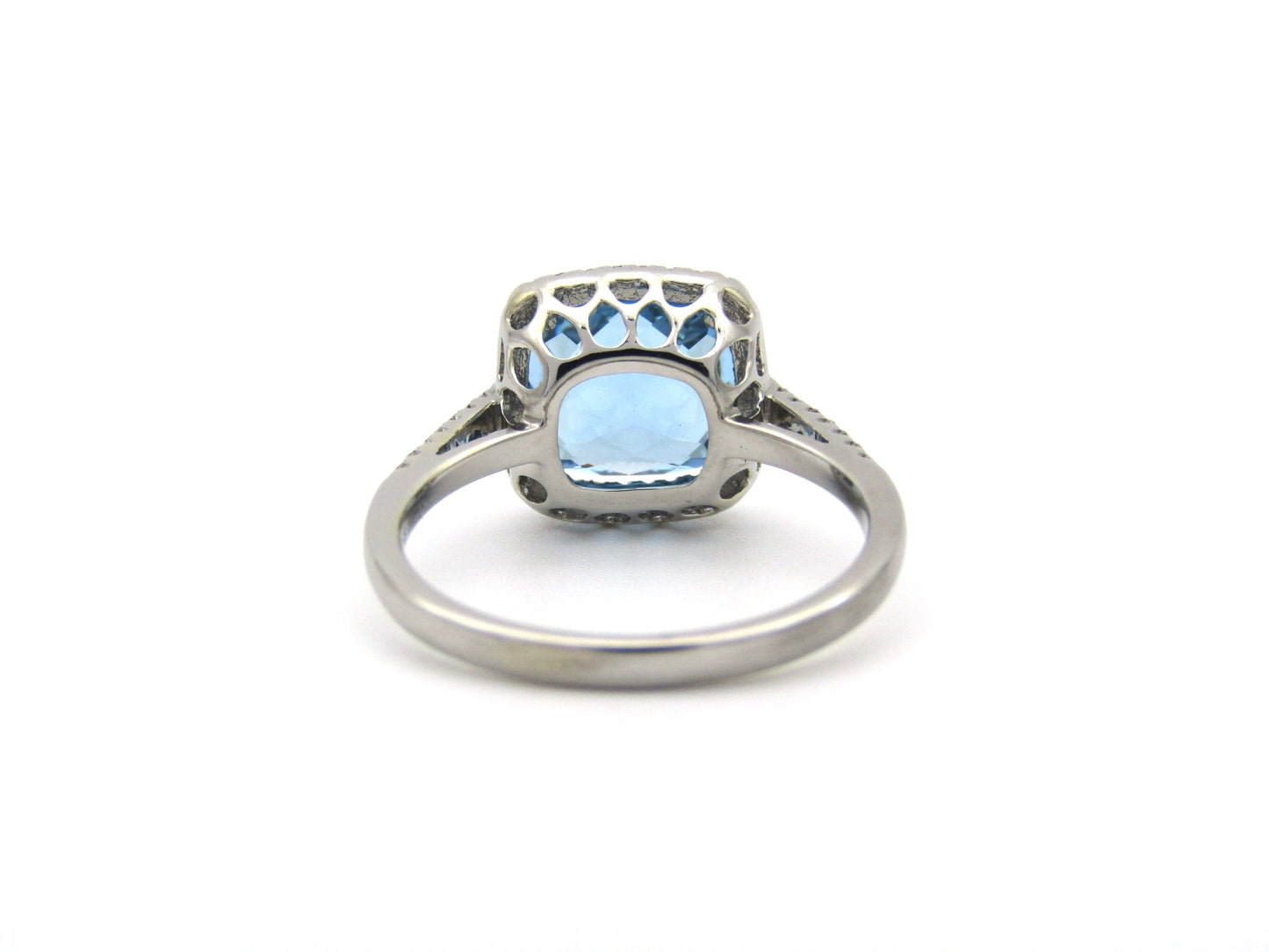 14K gold blue topaz and diamond ring by Browns.